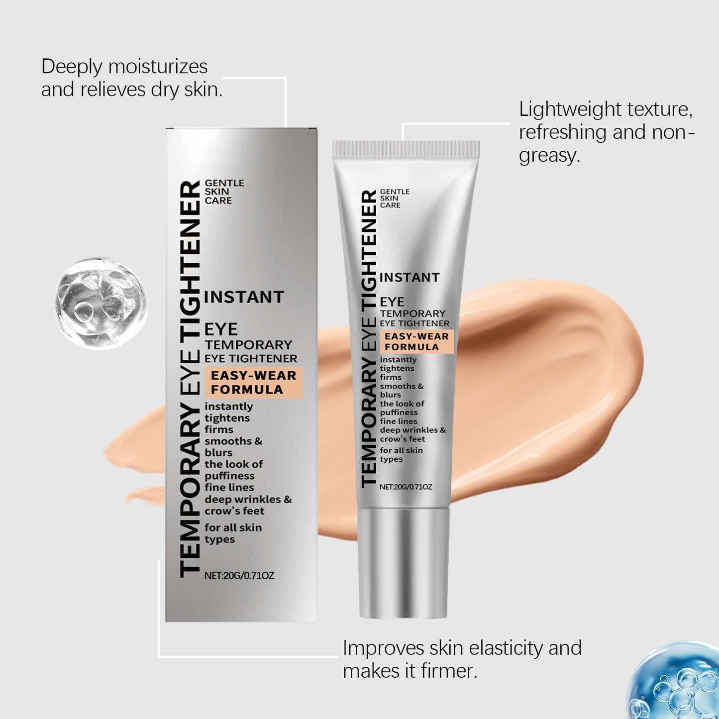 Firm Eye Tightener Cream Remove Dark Circles Eye Bags Anti-Wrinkle Lifting Smoothing Fine Lines Moisturizing Temporary Eye Cream