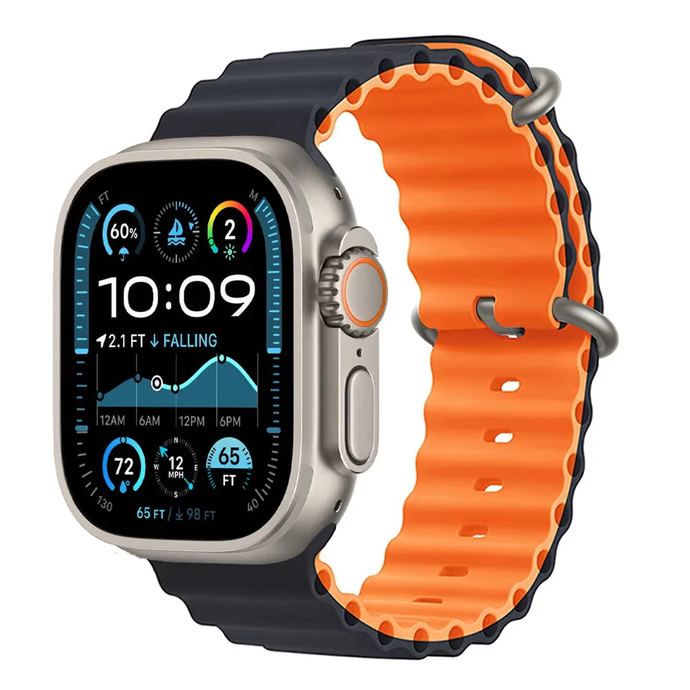 Official Ocean Strap For Apple Watch Bands Ultra 3 2 49mm 46mm 44mm 40mm 41mm 42mm 45mm Bracelet iWatch Series 11 10 9 8 7 6 SE3