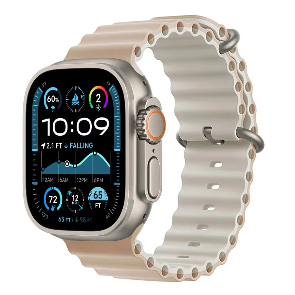 Official Ocean Strap For Apple Watch Bands Ultra 3 2 49mm 46mm 44mm 40mm 41mm 42mm 45mm Bracelet iWatch Series 11 10 9 8 7 6 SE3