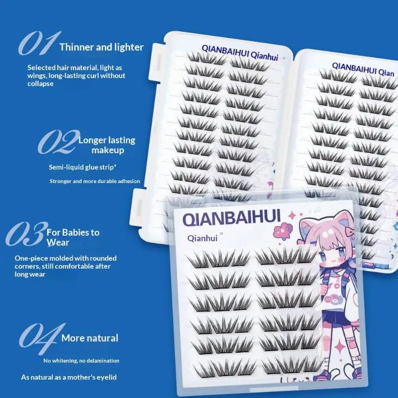 DIY Clusters Eyelashes Glue-free False Eyelashes Natural Eyelash Manga Lashes Soft False Eyelashes Daily Makeup
