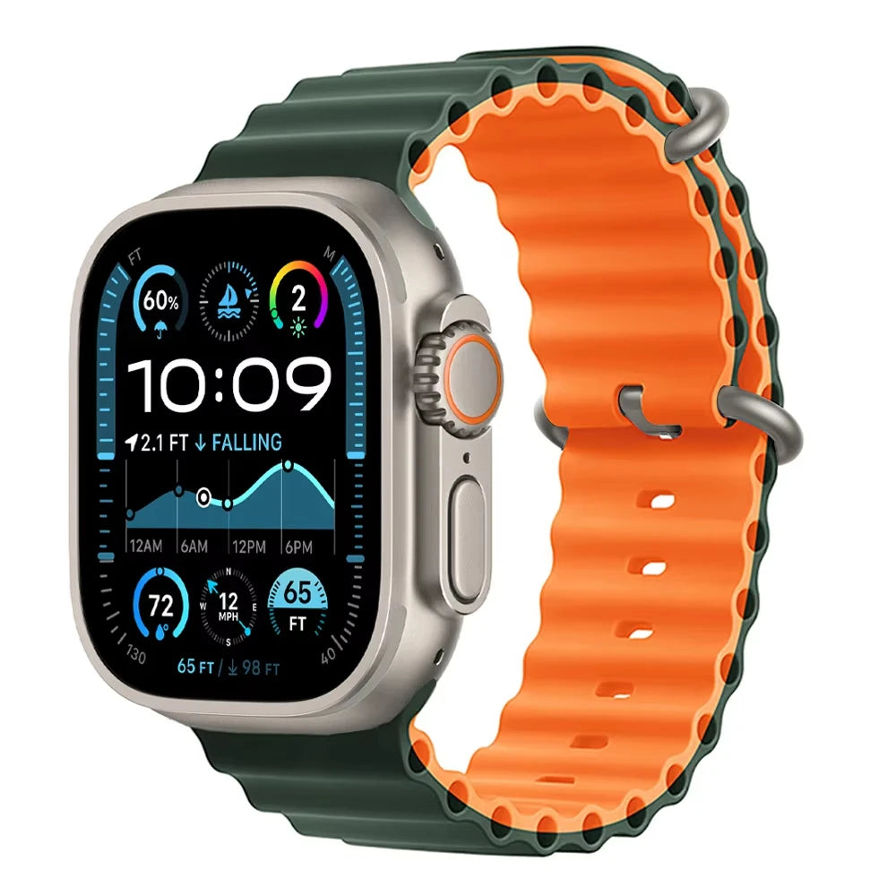 Official Ocean Strap For Apple Watch Bands Ultra 3 2 49mm 46mm 44mm 40mm 41mm 42mm 45mm Bracelet iWatch Series 11 10 9 8 7 6 SE3