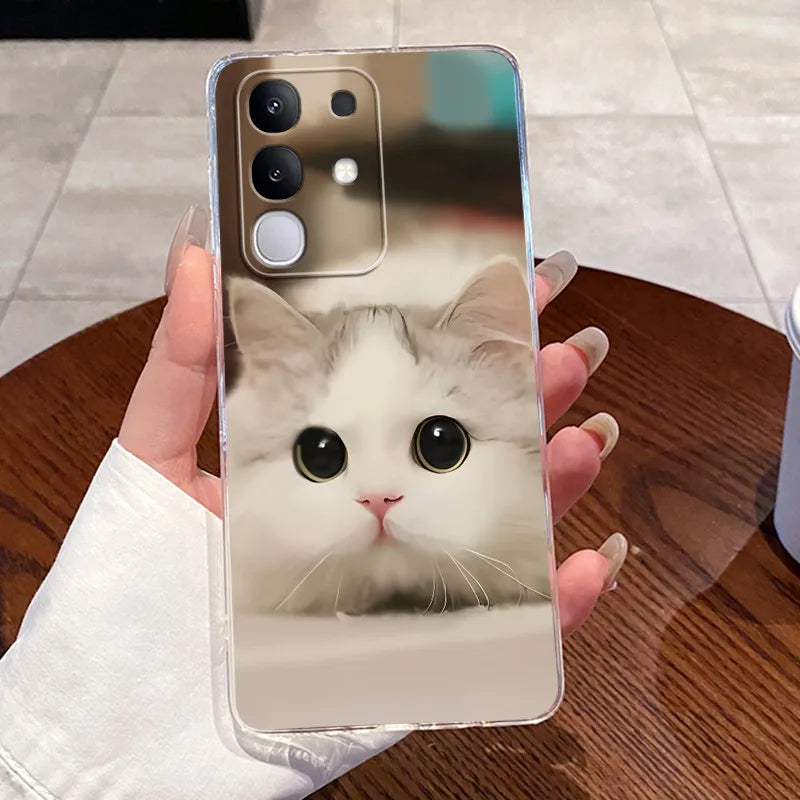 Casing For Vivo Y29 Case 4G V2423 Aesthetic Cute Cat Astronaut Soft Silicone Back Cover For Vivo Y29 4G Transparent Phone Case