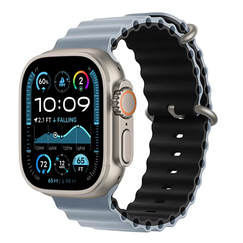 Official Ocean Strap For Apple Watch Bands Ultra 3 2 49mm 46mm 44mm 40mm 41mm 42mm 45mm Bracelet iWatch Series 11 10 9 8 7 6 SE3