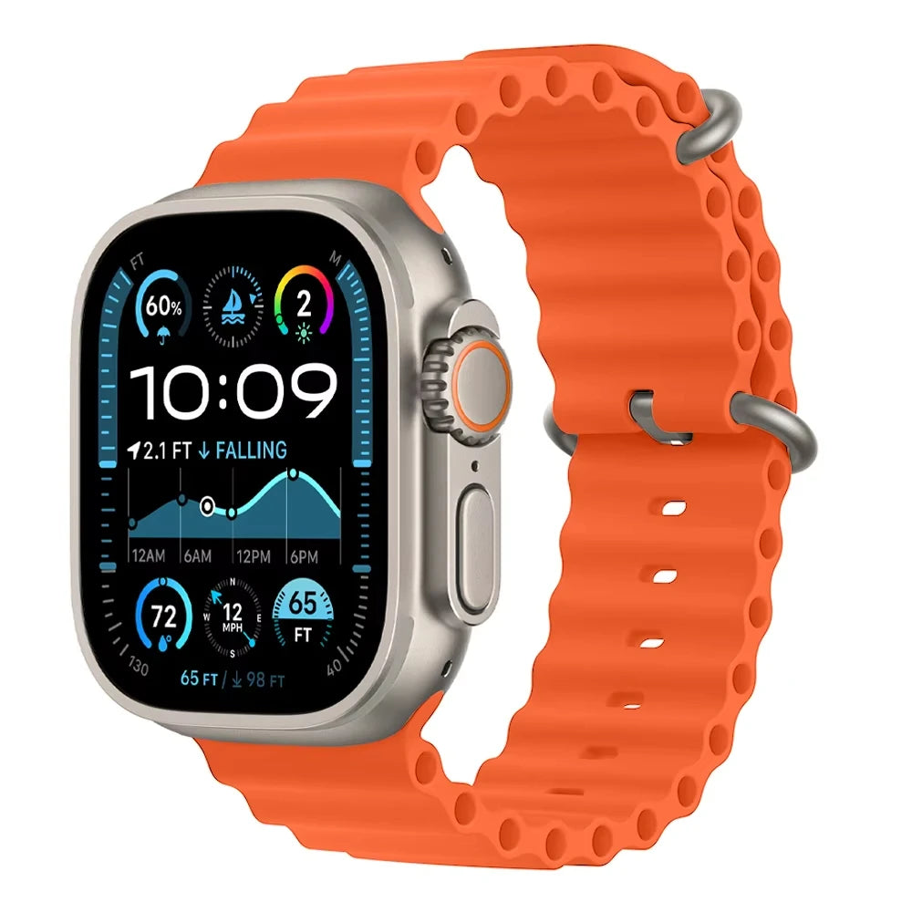 Official Ocean Strap For Apple Watch Bands Ultra 3 2 49mm 46mm 44mm 40mm 41mm 42mm 45mm Bracelet iWatch Series 11 10 9 8 7 6 SE3