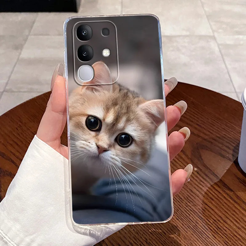 Casing For Vivo Y29 Case 4G V2423 Aesthetic Cute Cat Astronaut Soft Silicone Back Cover For Vivo Y29 4G Transparent Phone Case