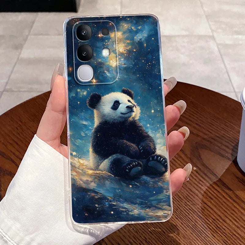Casing For Vivo Y29 Case 4G V2423 Aesthetic Cute Cat Astronaut Soft Silicone Back Cover For Vivo Y29 4G Transparent Phone Case