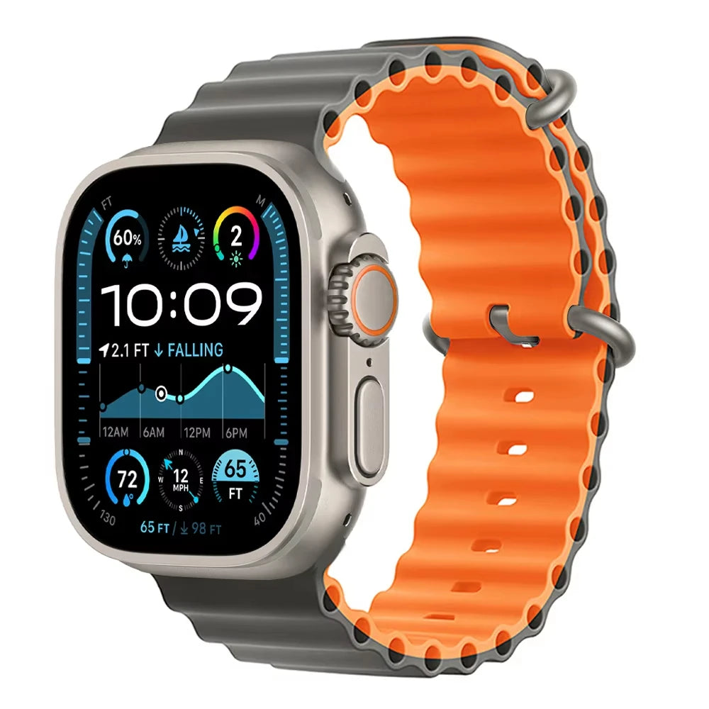 Official Ocean Strap For Apple Watch Bands Ultra 3 2 49mm 46mm 44mm 40mm 41mm 42mm 45mm Bracelet iWatch Series 11 10 9 8 7 6 SE3