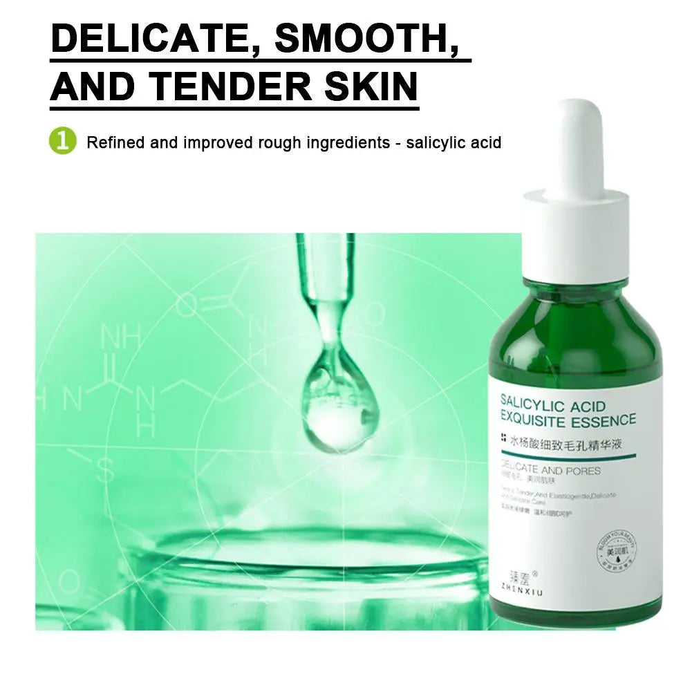 30ml Salicylic Acid Delicate Pore Facial Essence Hydrating Moisturizing Gentle Care Shrinking Pore Water Light Beauty Face Serum