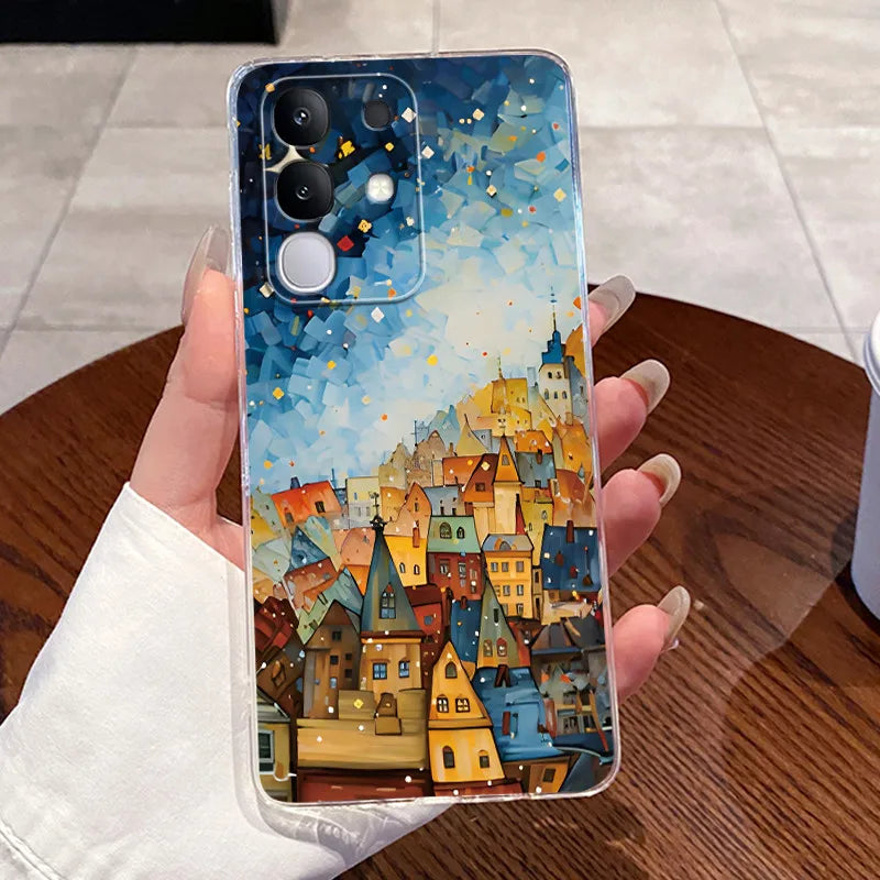 Casing For Vivo Y29 Case 4G V2423 Aesthetic Cute Cat Astronaut Soft Silicone Back Cover For Vivo Y29 4G Transparent Phone Case