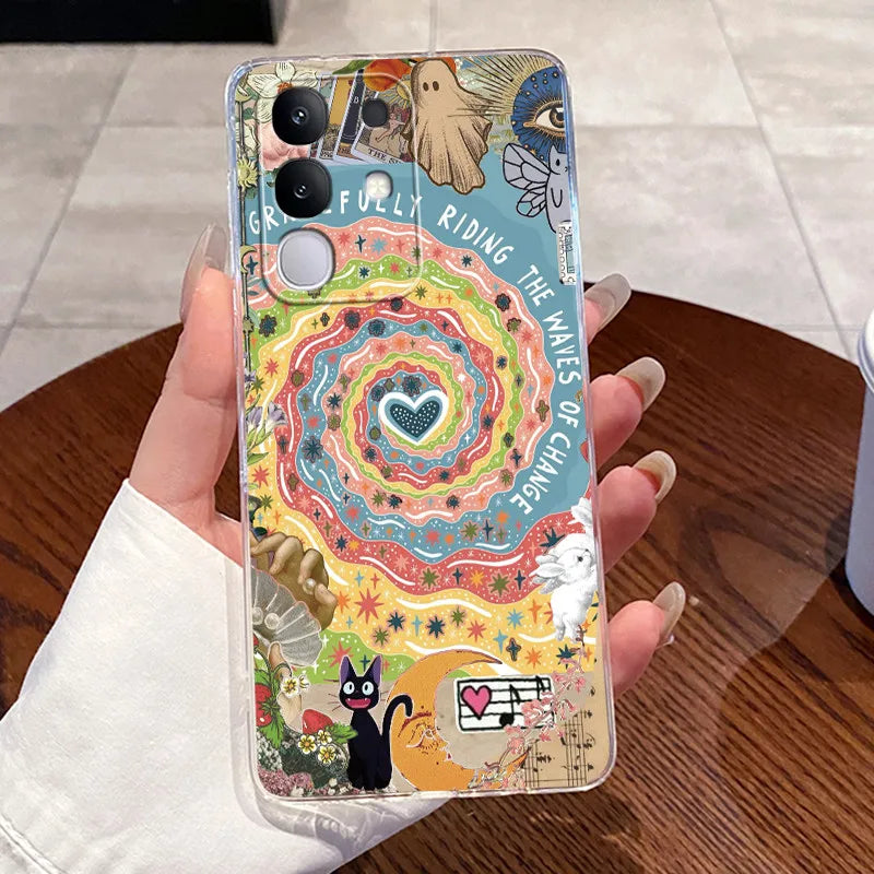 Casing For Vivo Y29 Case 4G V2423 Aesthetic Cute Cat Astronaut Soft Silicone Back Cover For Vivo Y29 4G Transparent Phone Case