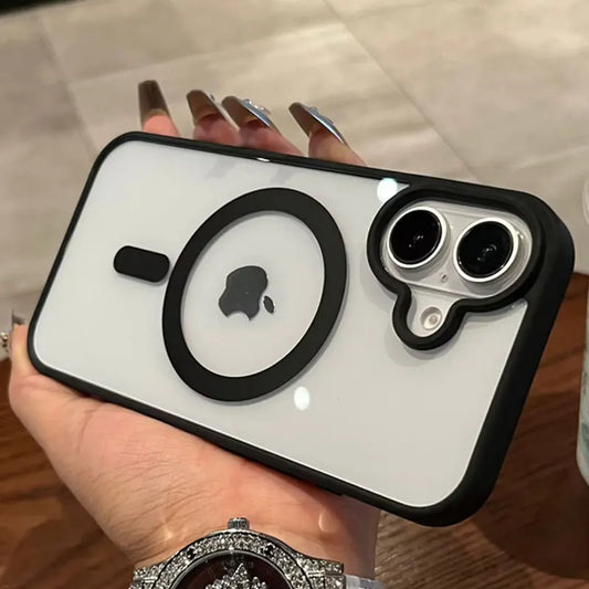 Luxury For Magsafe Transparent Case For iPhone 11 12 13 14 15 16 17 Pro Max Mini Plus Magnetic Wireless Charge Bumper Case Cover