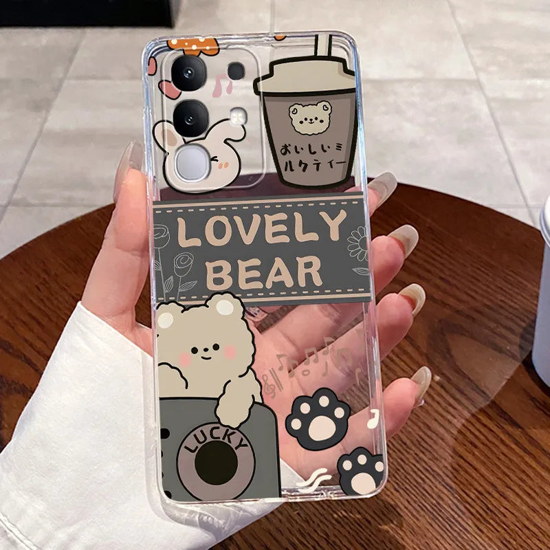 Casing For Vivo Y29 Case 4G V2423 Aesthetic Cute Cat Astronaut Soft Silicone Back Cover For Vivo Y29 4G Transparent Phone Case