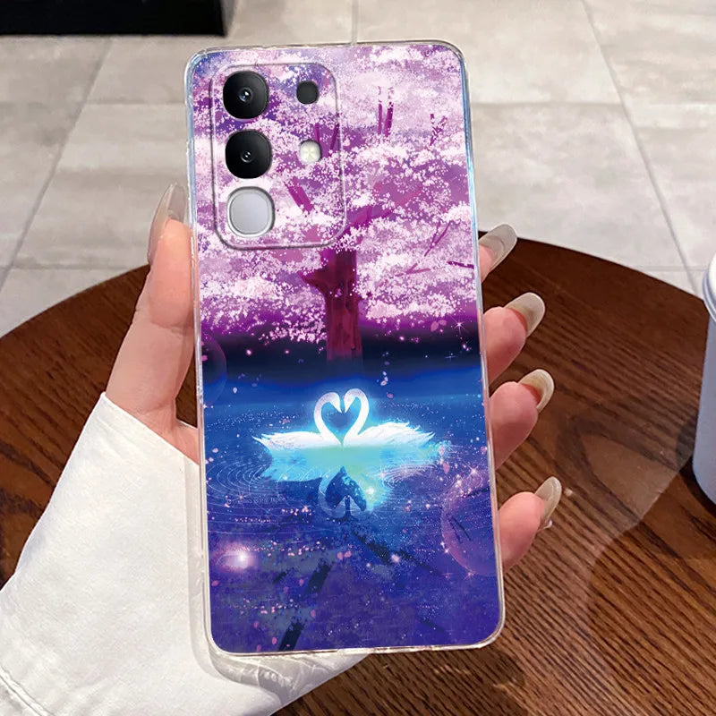 Casing For Vivo Y29 Case 4G V2423 Aesthetic Cute Cat Astronaut Soft Silicone Back Cover For Vivo Y29 4G Transparent Phone Case