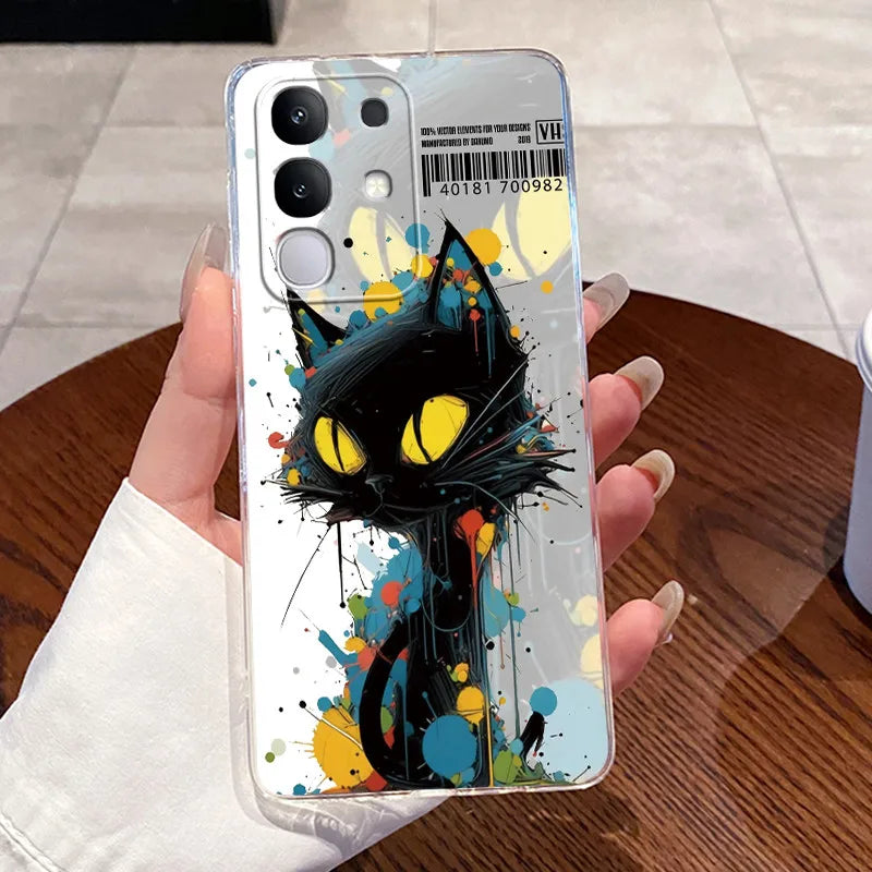 Casing For Vivo Y29 Case 4G V2423 Aesthetic Cute Cat Astronaut Soft Silicone Back Cover For Vivo Y29 4G Transparent Phone Case