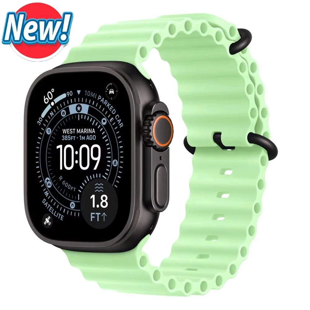Official Ocean Strap For Apple Watch Bands Ultra 3 2 49mm 46mm 44mm 40mm 41mm 42mm 45mm Bracelet iWatch Series 11 10 9 8 7 6 SE3