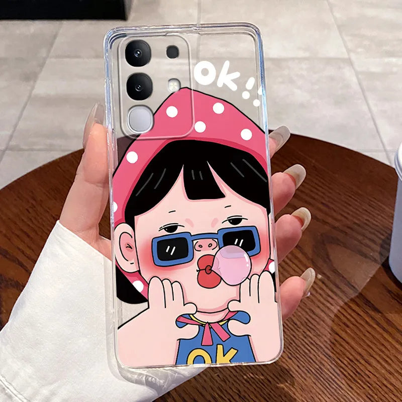 Casing For Vivo Y29 Case 4G V2423 Aesthetic Cute Cat Astronaut Soft Silicone Back Cover For Vivo Y29 4G Transparent Phone Case