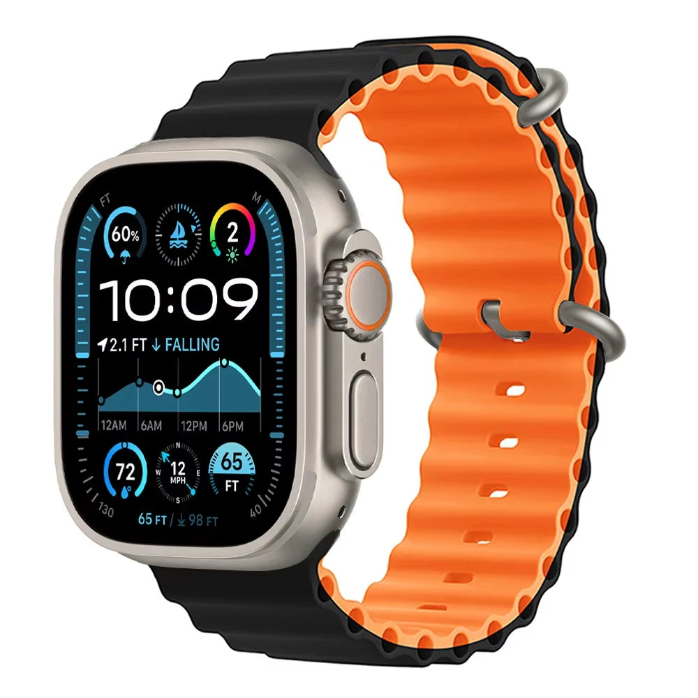 Official Ocean Strap For Apple Watch Bands Ultra 3 2 49mm 46mm 44mm 40mm 41mm 42mm 45mm Bracelet iWatch Series 11 10 9 8 7 6 SE3