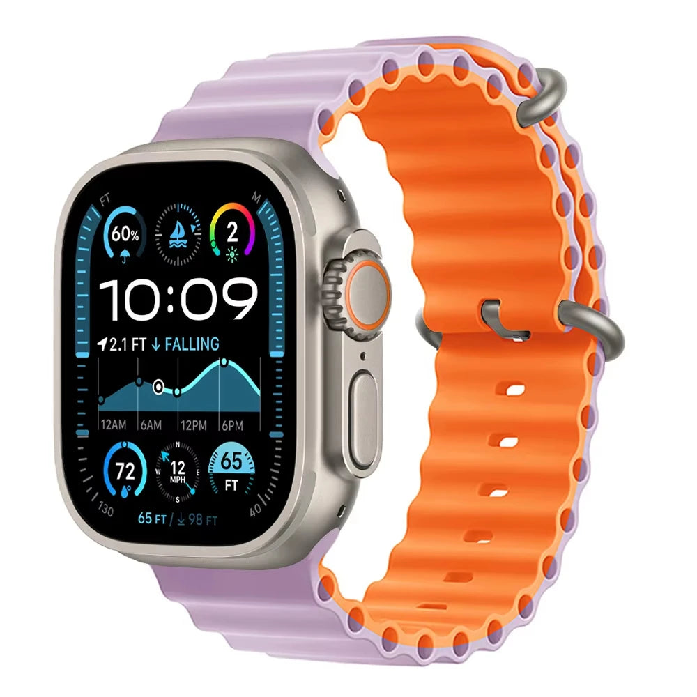 Official Ocean Strap For Apple Watch Bands Ultra 3 2 49mm 46mm 44mm 40mm 41mm 42mm 45mm Bracelet iWatch Series 11 10 9 8 7 6 SE3