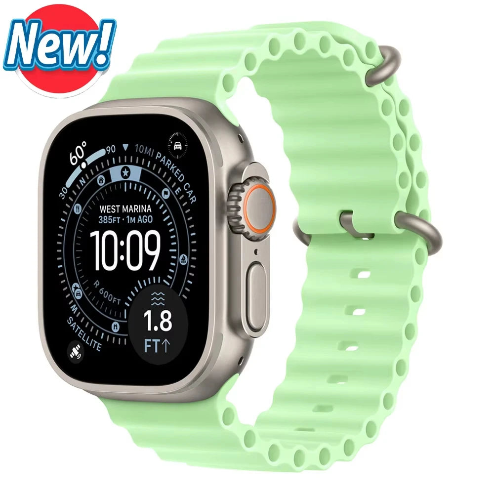 Official Ocean Strap For Apple Watch Bands Ultra 3 2 49mm 46mm 44mm 40mm 41mm 42mm 45mm Bracelet iWatch Series 11 10 9 8 7 6 SE3
